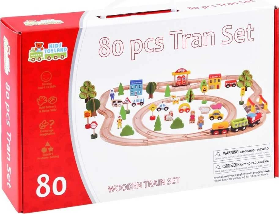 Jokomisiada Didelis medinių geležinkelių rinkinys, 80 dalių ZA3573