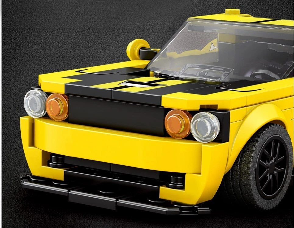 Dėlionė Jokomisiada Techniniai kaladėlės 319 detalių + lipdukai Geltona Sports Car ZA5260
