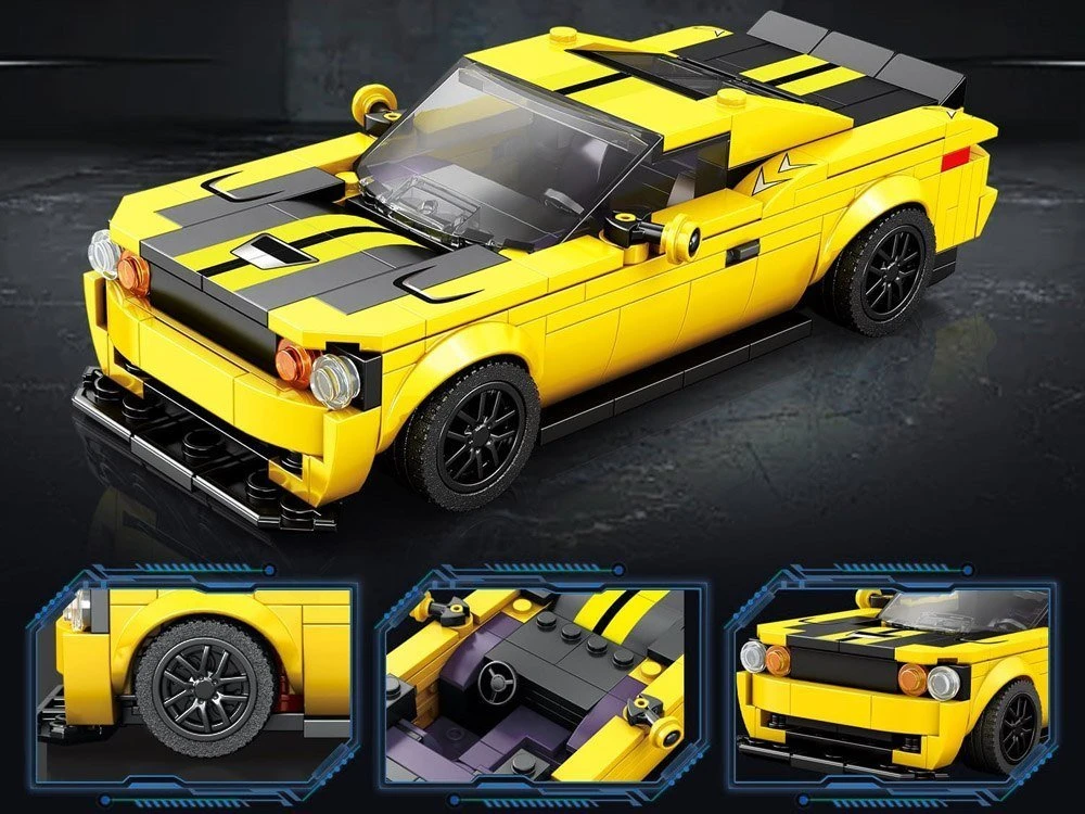 Dėlionė Jokomisiada Techniniai kaladėlės 319 detalių + lipdukai Geltona Sports Car ZA5260