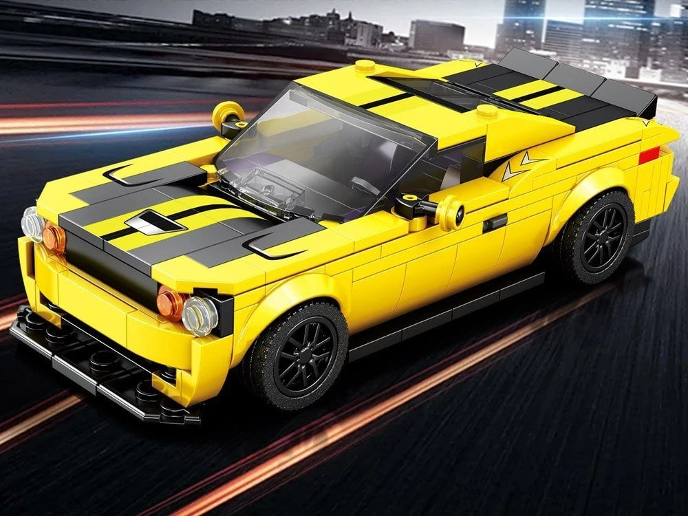 Dėlionė Jokomisiada Techniniai kaladėlės 319 detalių + lipdukai Geltona Sports Car ZA5260