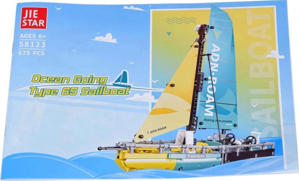 Jokomisiada Techniniai blokai Racing yacht 675 dalių spalvoti blokai ZA5296