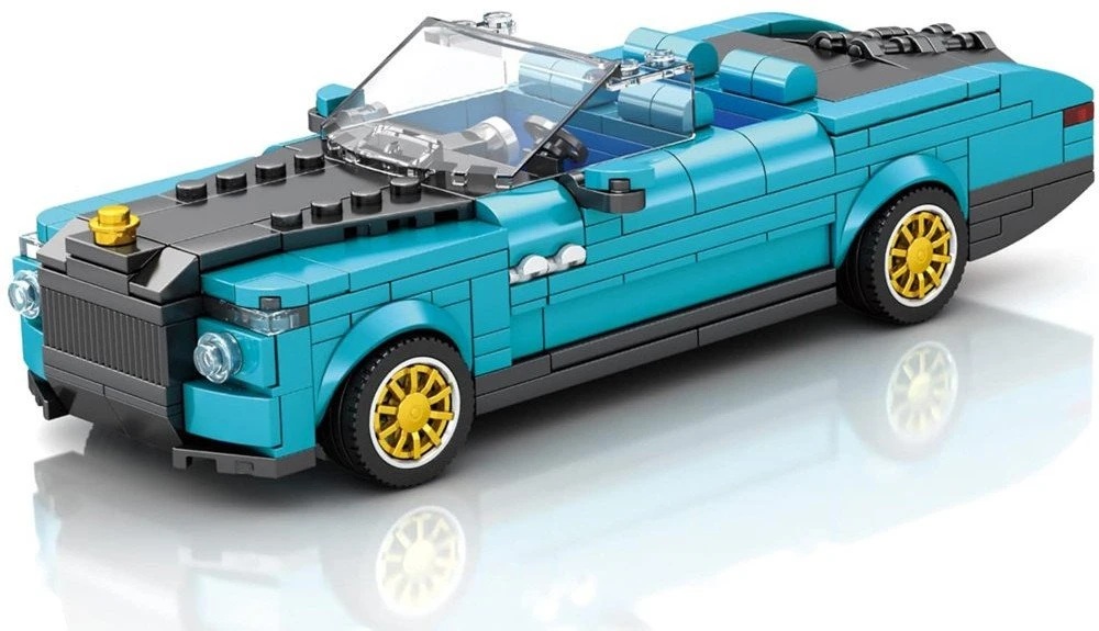 Jokomisiada Technical blocks Retro car Mėlynas CABRIOLET auksinis rims 417 pieces ZA5788