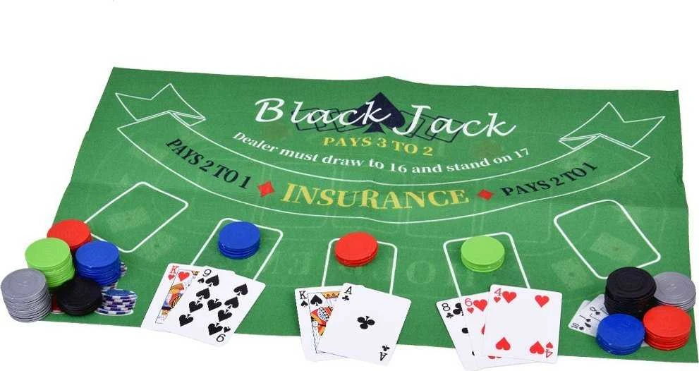 Jokomisiada Kortų žaidimo „2in1“ pokerio ir „BlackJack“ žetonų rinkinys + kortos + lenta GR0706