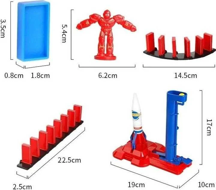 Jokomisiada kosminis Domino raketos edukacinis žaislas ZA3494