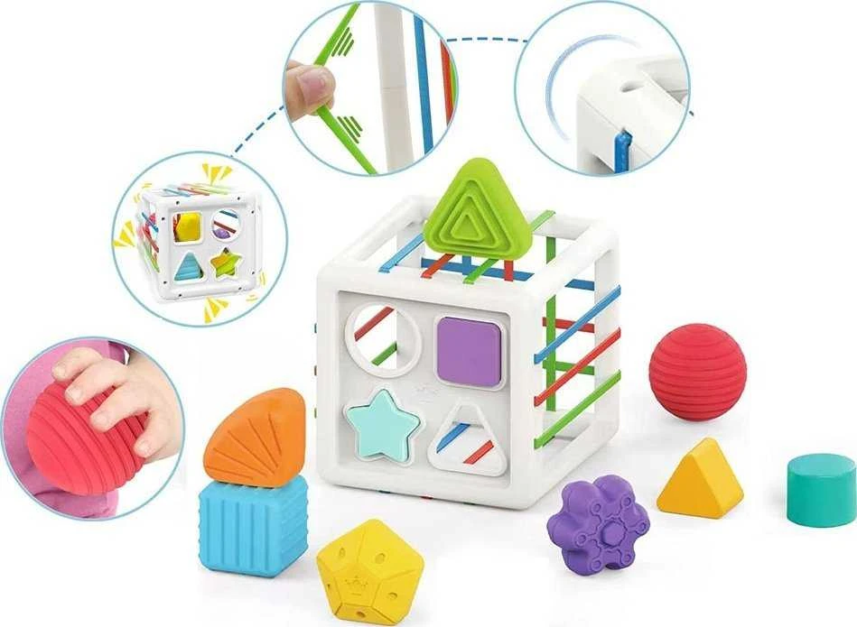 Jokomisiada „Cube Sorter“ žaislas kūdikio trintukui