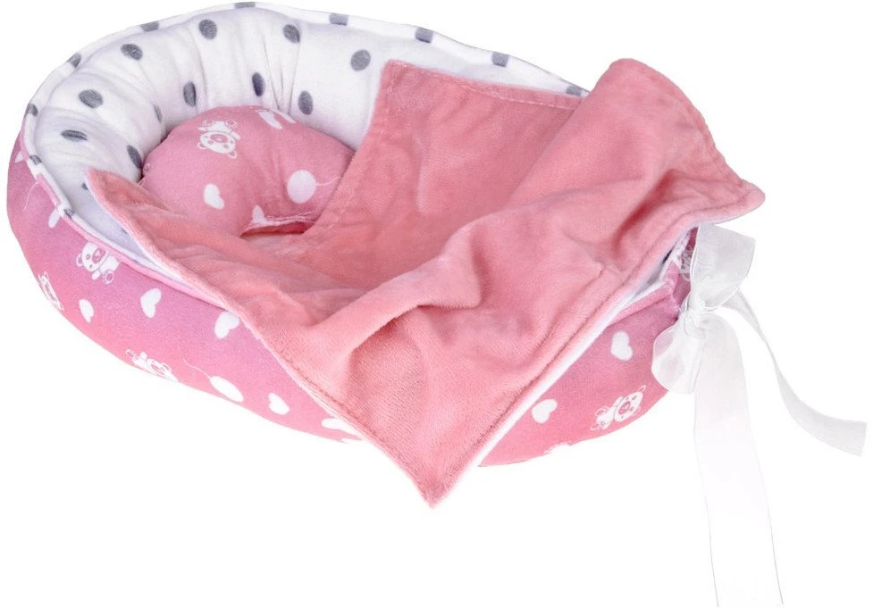 Jokomisiada Baby Doll with Crib in Rožinė Outfit Newborn ZA5855