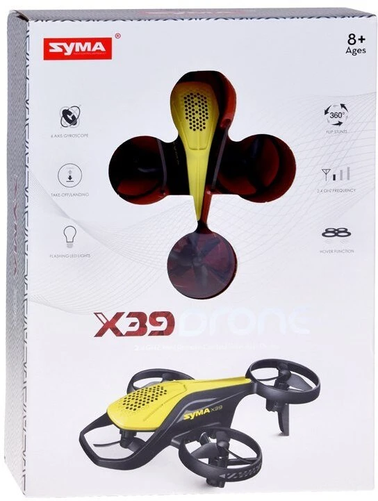 Jokomisiada Mini dronas SYMA X39 keturių ašių 2 greičių akrobatikos nuotolinio valdymo pultas 2.4GHz RC0715