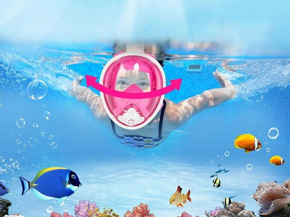 Jokomisiada Rožinė kaukė su vamzdeliu nardymui ir snorkeliavimui S/M SP0762 RO