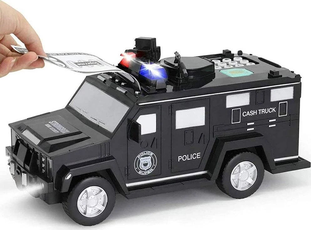 Jokomisiada Žaislinis automobilis Policijos taupyklė Bankomatas Seifas ZA3705