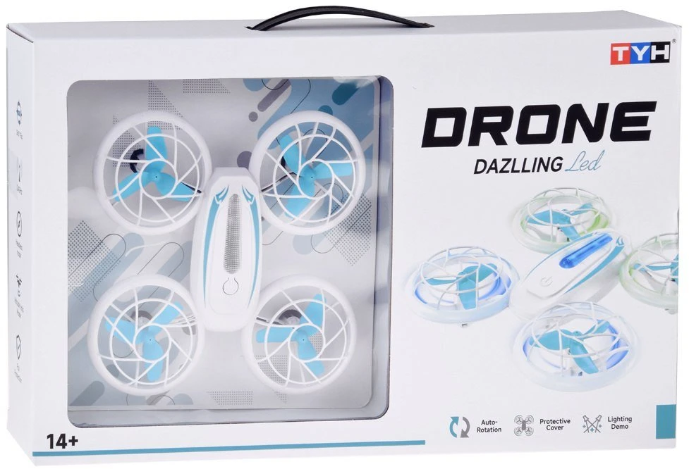 Jokomisiada AEF41 kvadrokopterio LED dronas su nuotolinio valdymo pultu, įspūdinga akrobatika, lengvas valdymas RC0737