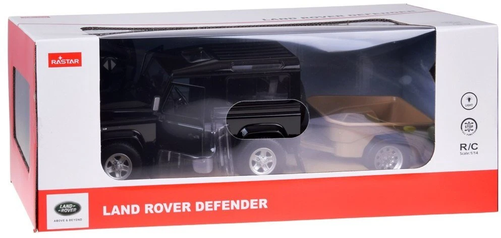 Jokomisiada Rastar nuotolinio valdymo automobilis Land Rover Defender 1:14 nuotolinio valdymo pultas su šviesomis RC0712