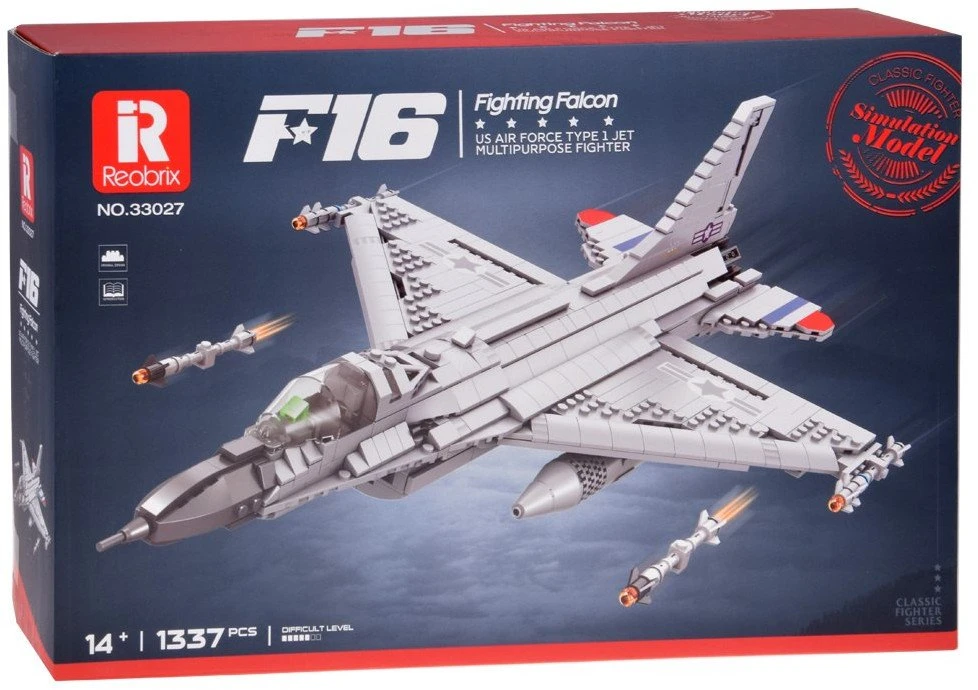 Jokomisiada Reobrix F16 naikintojas lėktuvų statybos blokeliai