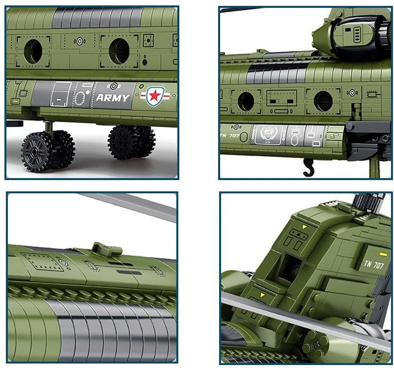 „Jokomisiada Reobrix“ licencijuoti statybiniai blokai CH-47 „Chinook“ sraigtasparnis, 1458 vnt. ZA5802