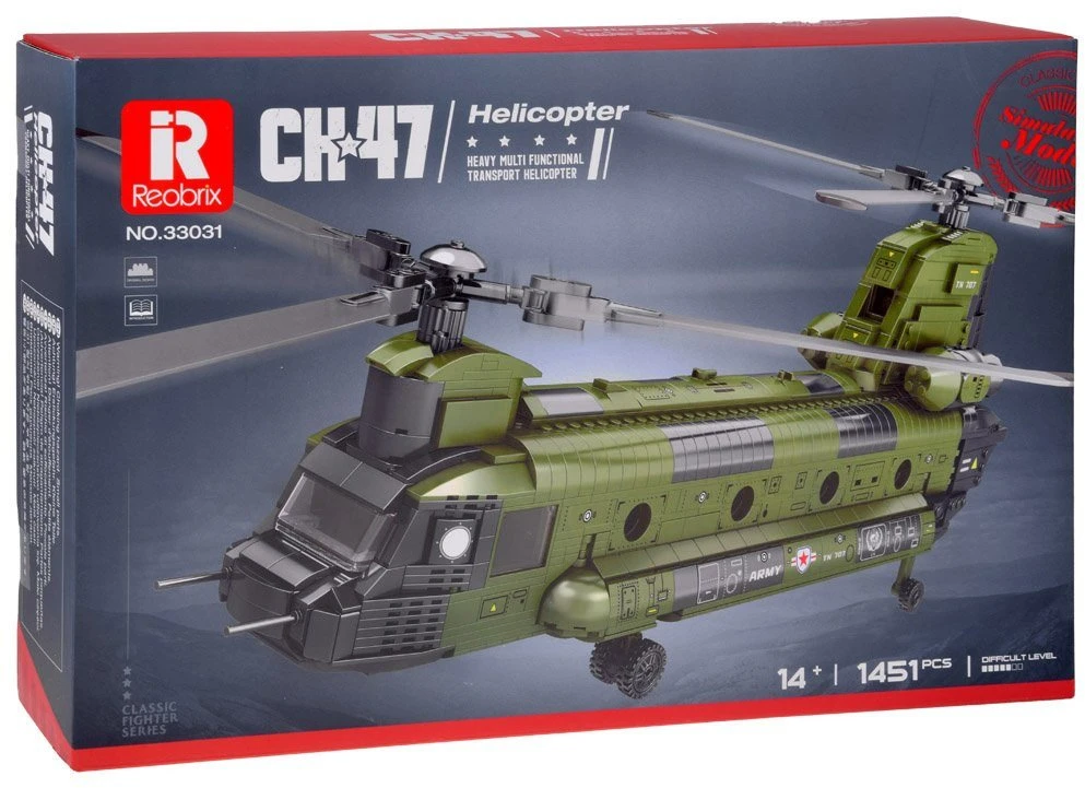 „Jokomisiada Reobrix“ licencijuoti statybiniai blokai CH-47 „Chinook“ sraigtasparnis, 1458 vnt. ZA5802