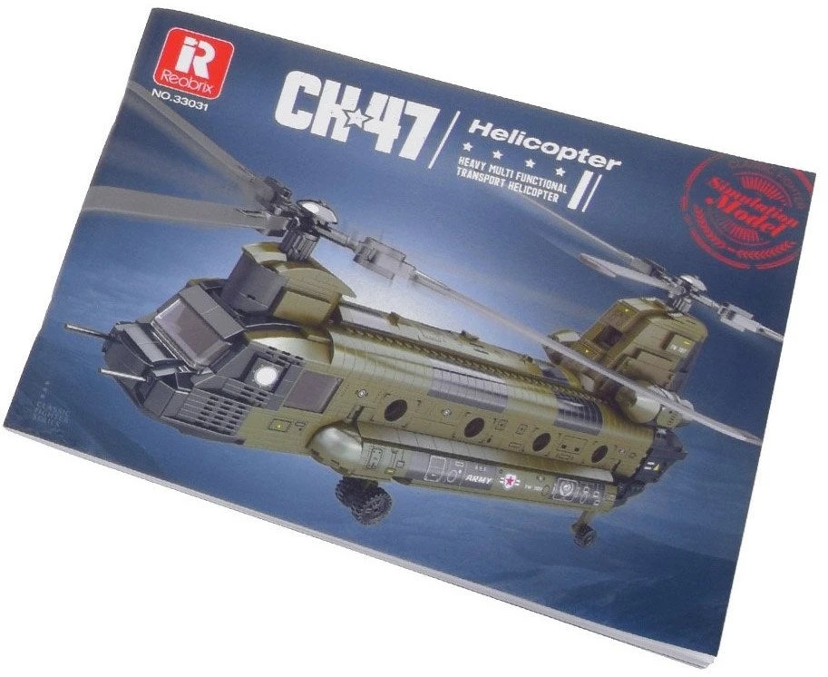 „Jokomisiada Reobrix“ licencijuoti statybiniai blokai CH-47 „Chinook“ sraigtasparnis, 1458 vnt. ZA5802