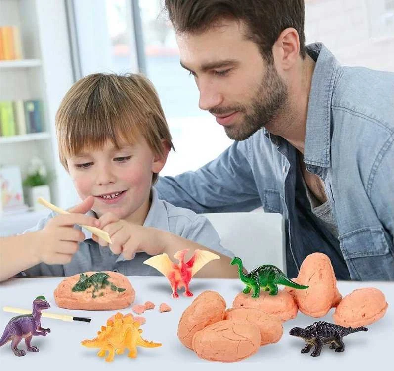 Jokomisiada Archeologijos rinkinys 12 didelių kiaušinių + kortelės "Atrask dinozaurų pasaulį" ZA4999