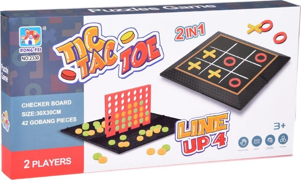 Jokomisiada Žaidimų rinkinys 2in1 tic-tac-toe line up 4 loginiai strateginiai GR0679