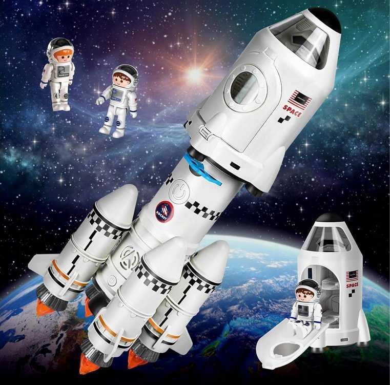Jokomisiada Kosminės stoties raketos-raketoplano projektoriaus rinkinys ir figūrėlės ZA5455