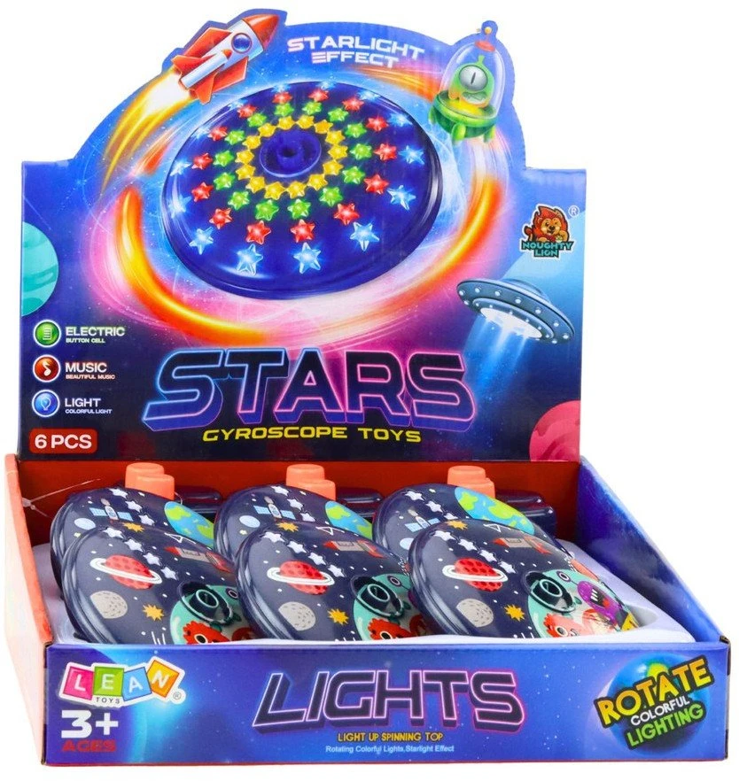 Lean Toys Šviečiantis erdvės diskas su šviesos ir garso efektais