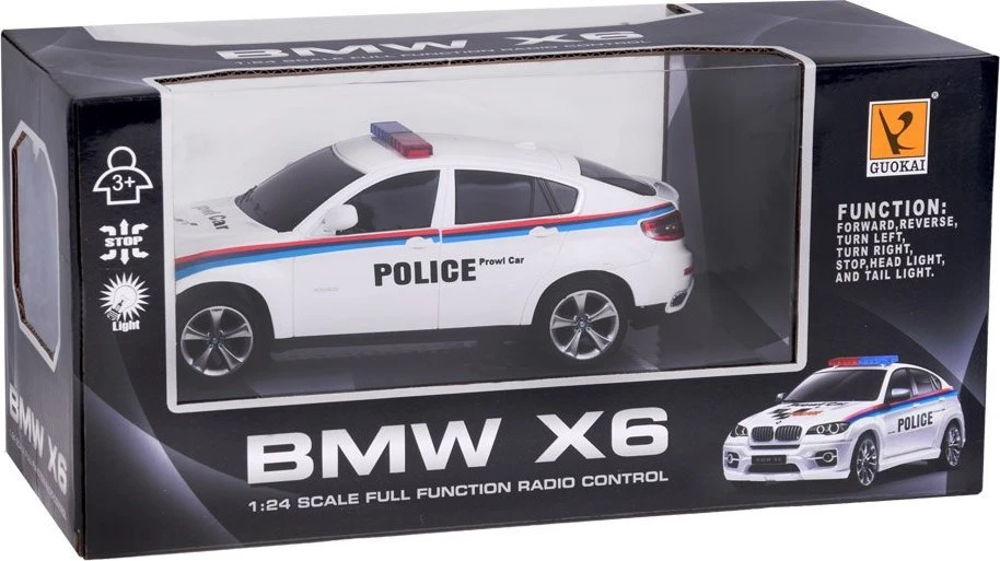 Jokomisiada BMW X6 sportinis policijos automobilis su nuotolinio valdymo pulteliu RC0660 BI