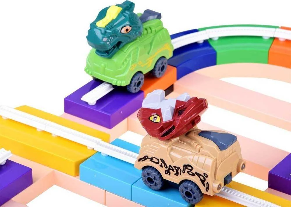 Jokomisiada Sukonstruok automobilį bėgių automobilis dinozauras 143 vnt blokas sunkvežimis mechaninis dinozauras ZA4195