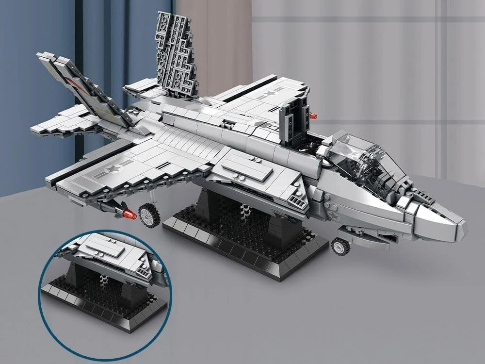 Jokomisiada Techniniai blokai Licencijuotas amerikiečių naikintuvas F-35 Lightning II 1600 dalių ZA5799