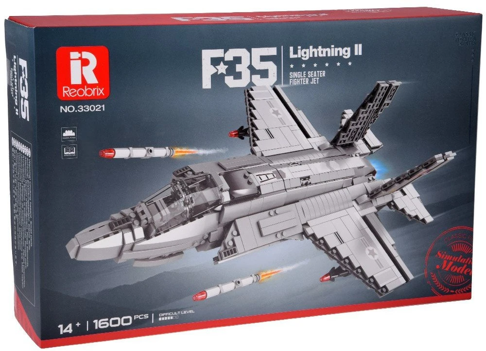 Jokomisiada Techniniai blokai Licencijuotas amerikiečių naikintuvas F-35 Lightning II 1600 dalių ZA5799