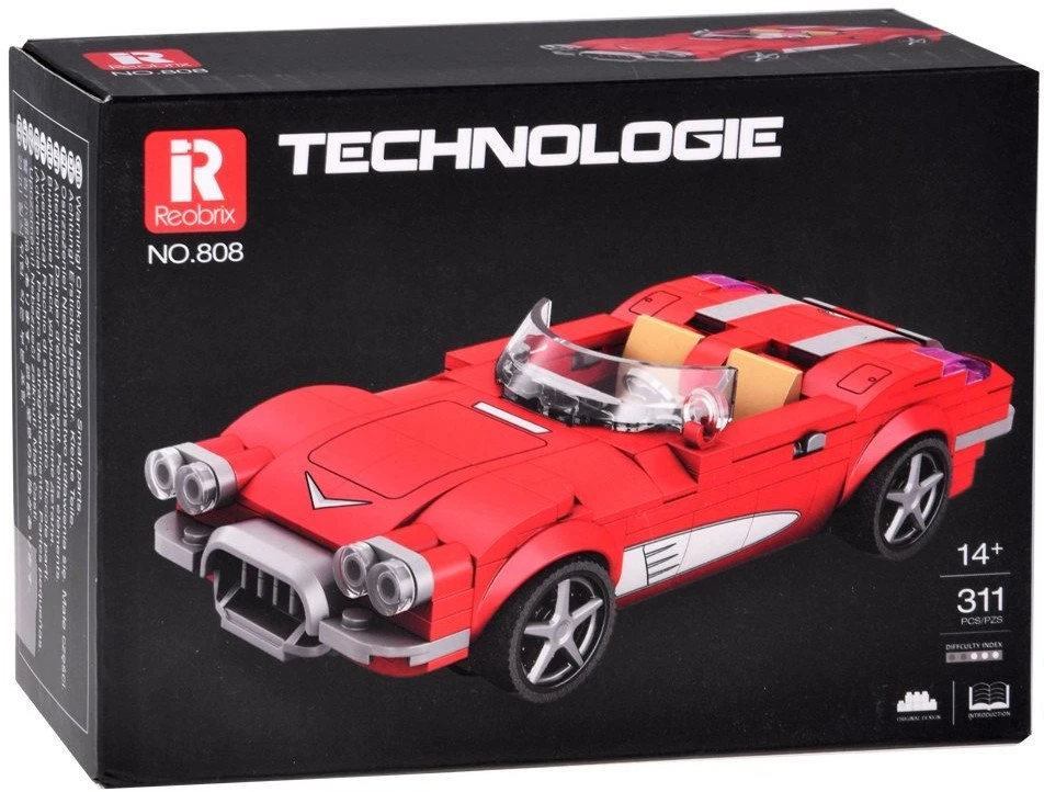 Jokomisiada Techniniai blokeliai Retro automobilis Raudonas CABRIOLET iš 1950-ųjų 311 dalių ZA5790