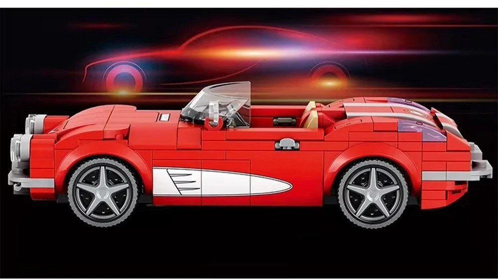 Jokomisiada Techniniai blokeliai Retro automobilis Raudonas CABRIOLET iš 1950-ųjų 311 dalių ZA5790