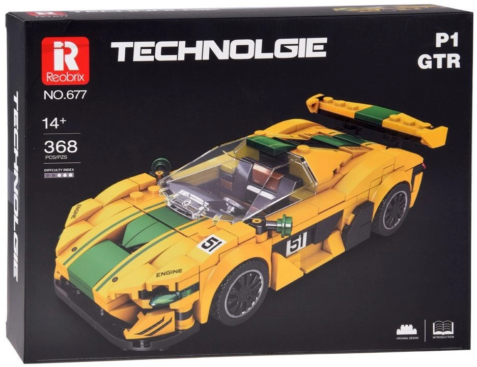 Jokomisiada Technical blocks Sports car P1 GTR Geltonas-Žalias 368-pcs ZA5781