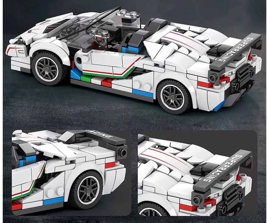 Jokomisiada Techniniai blokeliai Super sportinio automobilio Baltas CABRIOLET spoileris 348 dalys ZA5787
