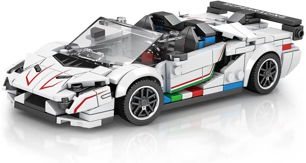 Jokomisiada Techniniai blokeliai Super sportinio automobilio Baltas CABRIOLET spoileris 348 dalys ZA5787