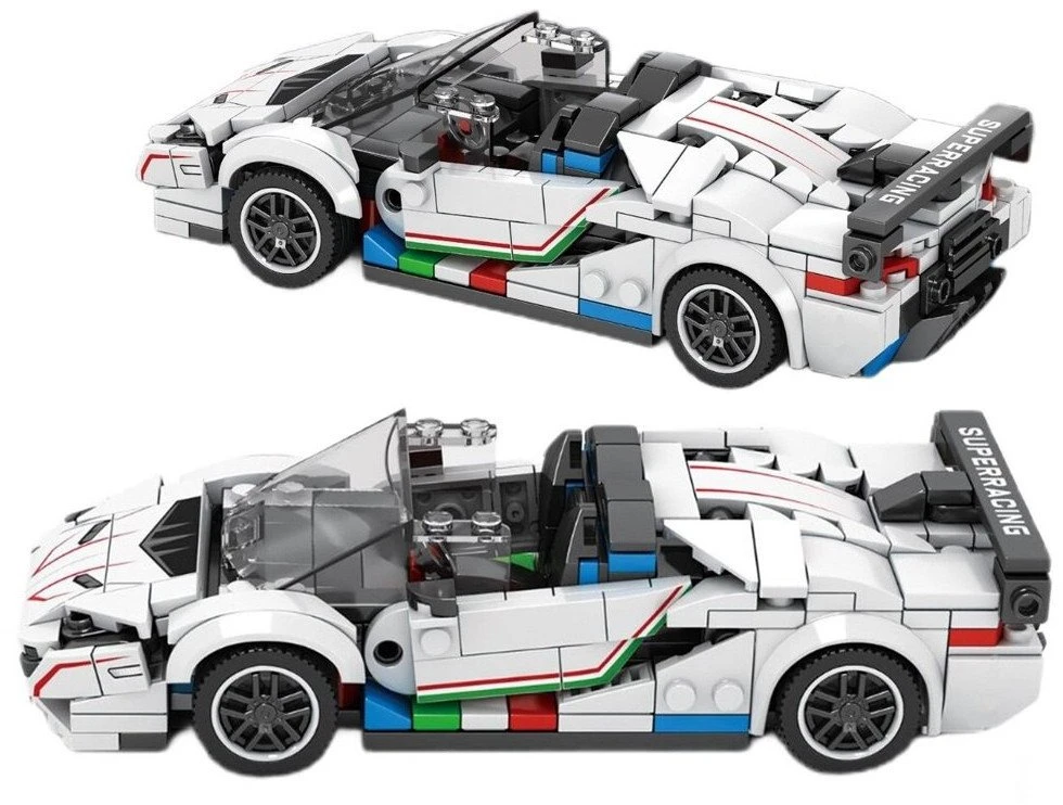 Jokomisiada Techniniai blokeliai Super sportinio automobilio Baltas CABRIOLET spoileris 348 dalys ZA5787