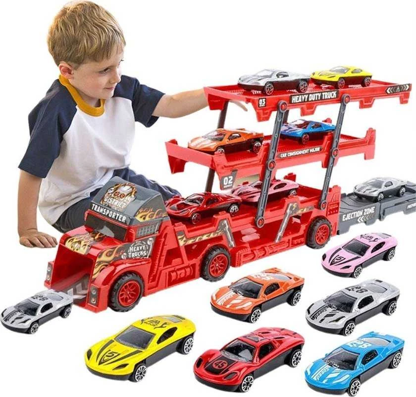 Jokomisiada TIR vilkimo sunkvežimis + 6 automobiliai, pavasaris, paleidimo priemonė