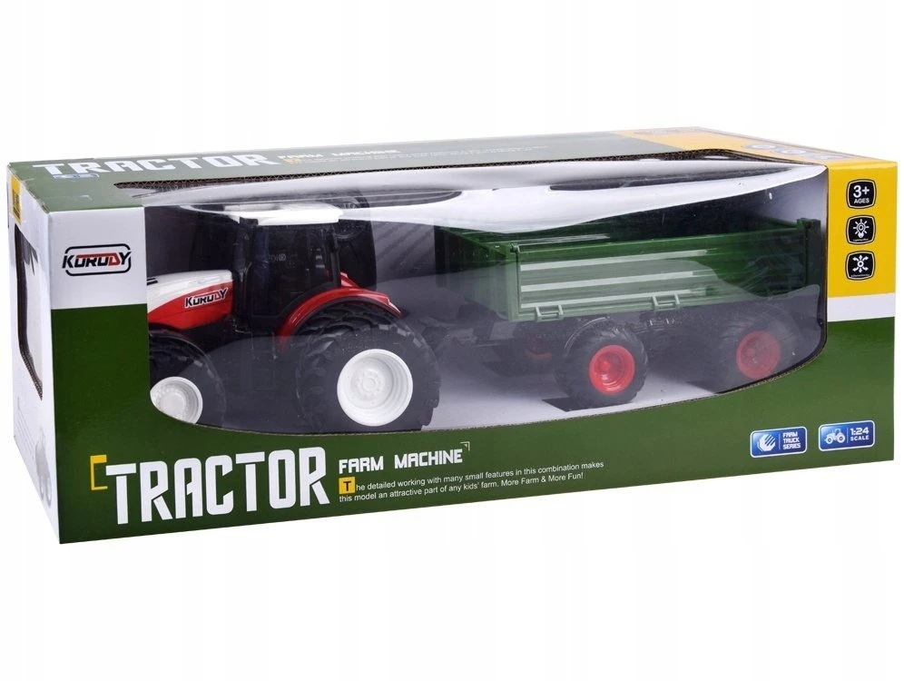 Jokomisiada Remote control tractor + žalias trailer RC0602