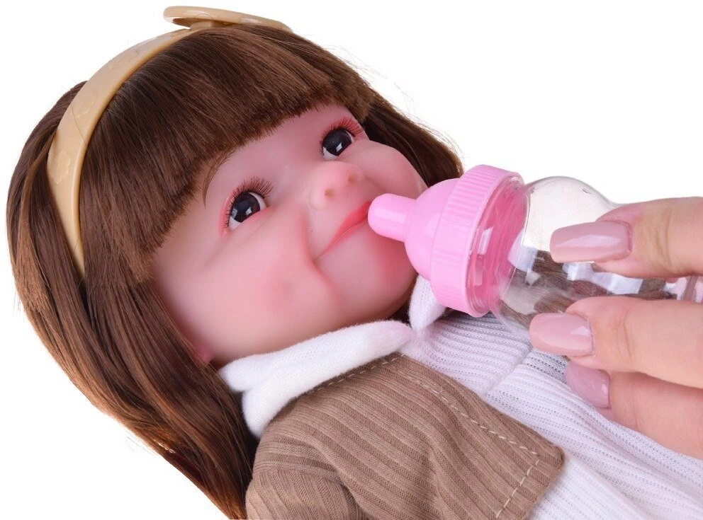 Jokomisiada Žavinga minkšta guminė lėlė 30cm TOSIA ilgi plaukai + buteliukas ir sauskelnės ZA5832lėlė pagaminta iš minkštos gumos, ilgi plaukai, suknelė, 30cm ZA5832