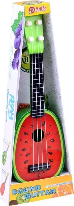Jokomisiada vaisių gitara vaikams 37 cm IN0033 – Ukulele ARBŪZO STILIUS
