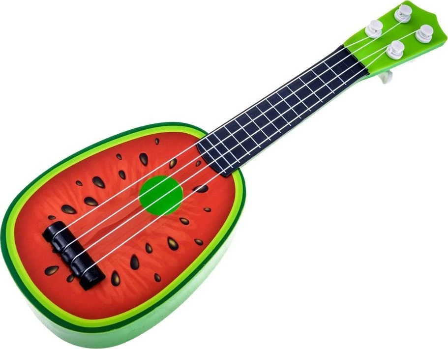 Jokomisiada vaisių gitara vaikams 37 cm IN0033 – Ukulele ARBŪZO STILIUS