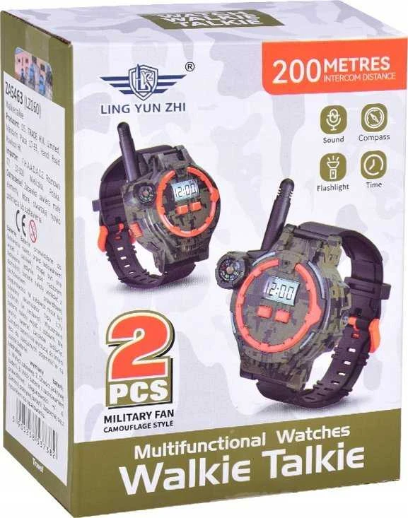 Jokomisiada Walkie talkie 2 Daugiafunkciniai laikrodžiai Diapazonas 200m Kompasas ZA5463