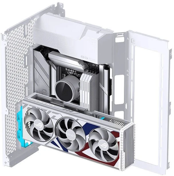Vaizdo plokštė Jonsbo A50 vertikaler Grafikkartenhalter, PCIe 5.0 Kabelis, 175mm – baltos spalvos