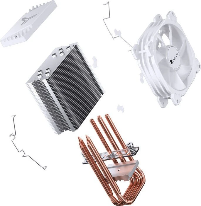 Jonsbo CR-1400 E procesoriaus aušintuvas RGB – 92mm, baltos spalvos
