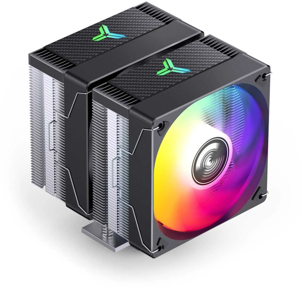 Jonsbo CR-3000E 3-Pin procesoriaus aušintuvas, Dual-Tower, RGB, 260W TDP – juodos spalvos, 120mm
