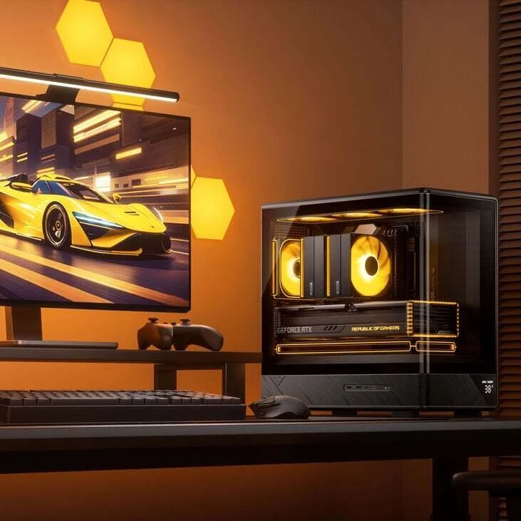 Jonsbo D200 PC Case, Mini Tower, mATX, Tempered Glass – juodas