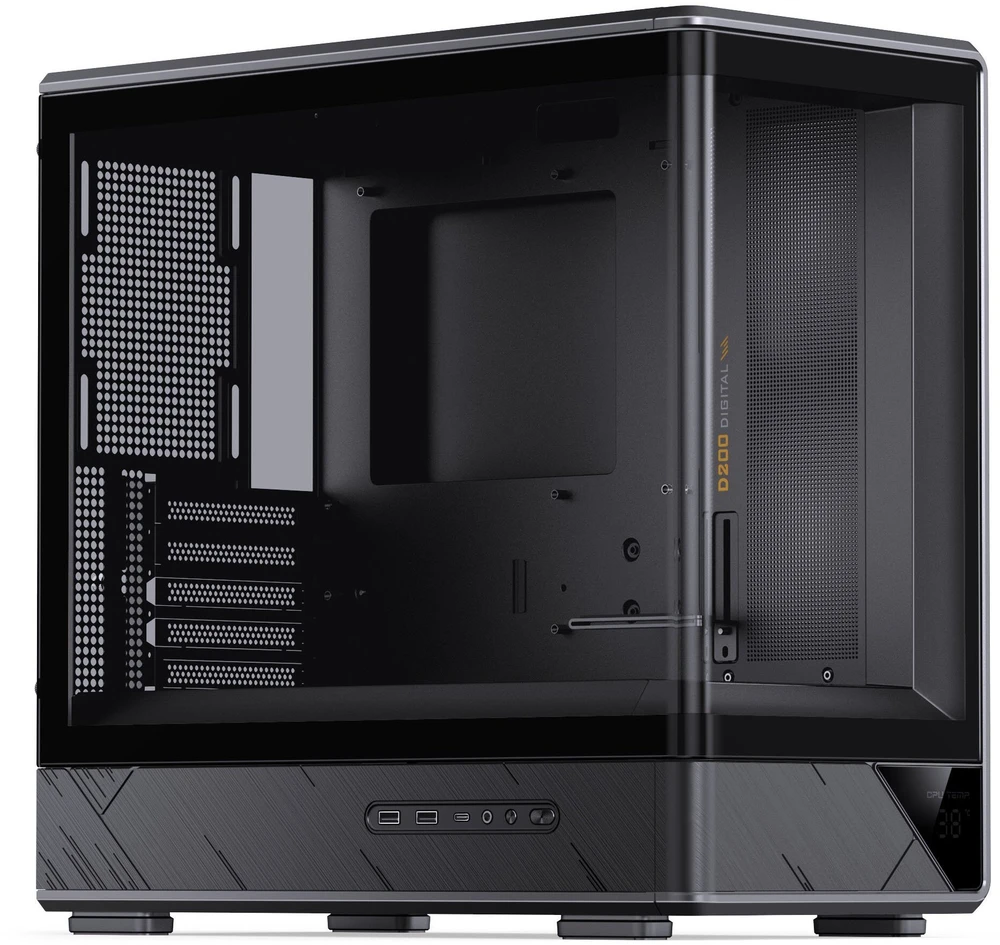 Jonsbo D200 PC Case, Mini Tower, mATX, Tempered Glass – juodas