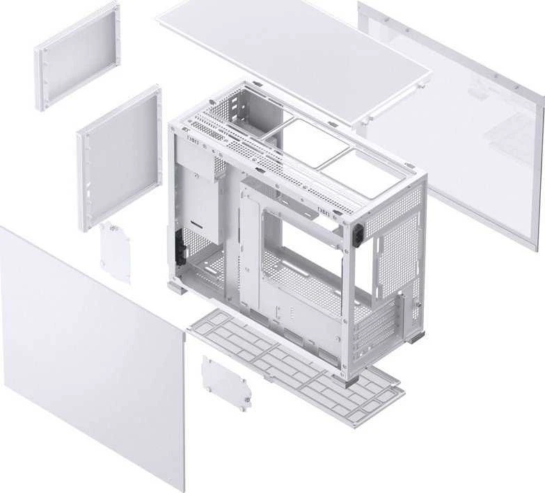 Jonsbo D31 Micro-ATX kompiuterio korpusas, Tempered Glass – baltos spalvos