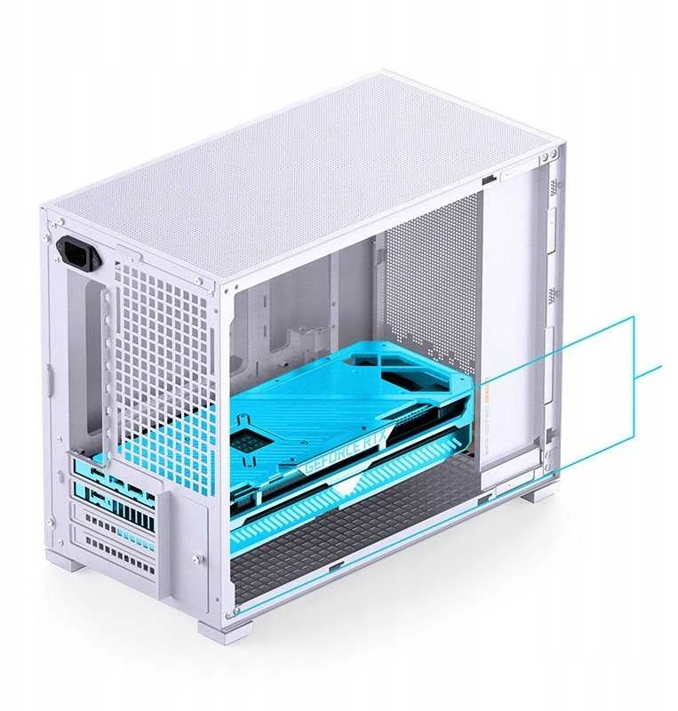 Jonsbo D32 STD Baltas PC-kompiuterio korpusas, Mini-kompiuterio korpusas, mATX, Tempered Glass – baltos spalvos