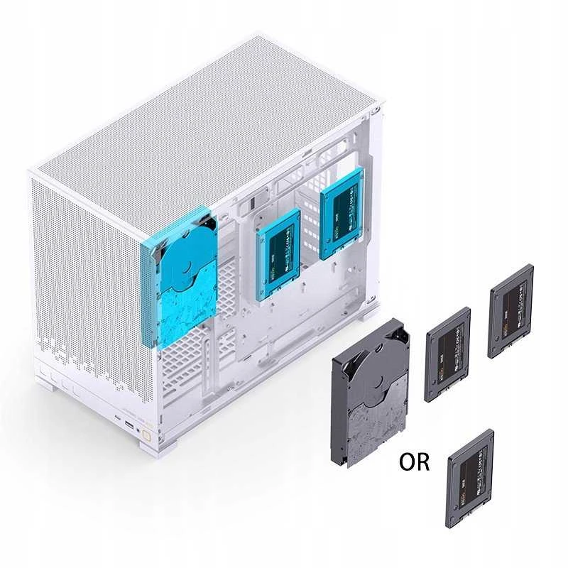 Jonsbo D32 STD Baltas PC-kompiuterio korpusas, Mini-kompiuterio korpusas, mATX, Tempered Glass – baltos spalvos