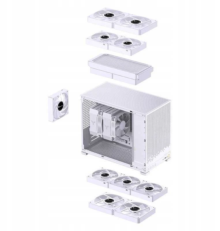 Jonsbo D32 STD Baltas PC-kompiuterio korpusas, Mini-kompiuterio korpusas, mATX, Tempered Glass – baltos spalvos