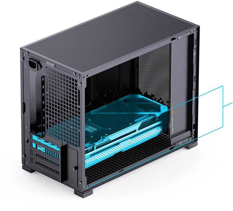 Jonsbo D32 STD Juodas PC-kompiuterio korpusas, Mini-kompiuterio korpusas, mATX, Tempered Glass – juodos spalvos