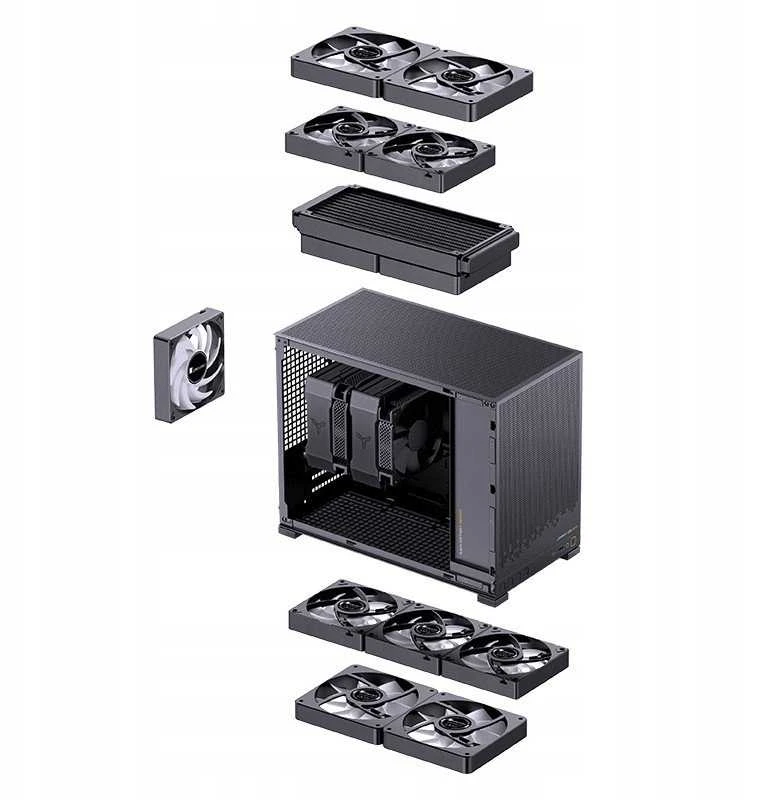 Jonsbo D32 STD Juodas PC-kompiuterio korpusas, Mini-kompiuterio korpusas, mATX, Tempered Glass – juodos spalvos